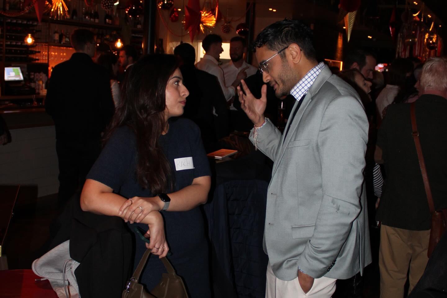 Guests talking at a Hangouts event