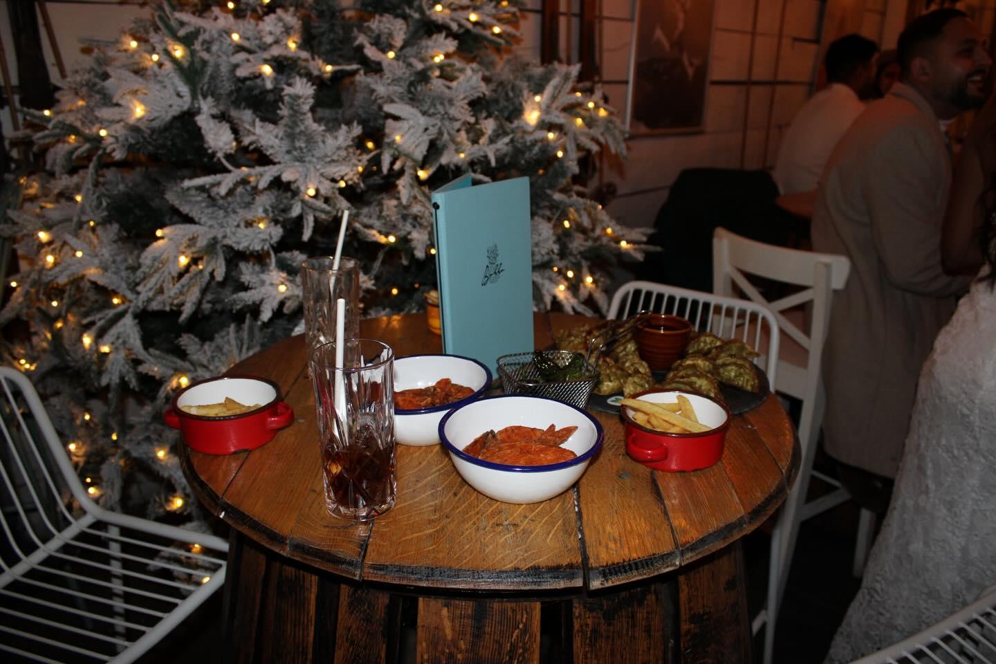 Food and drinks at a Hangouts venue